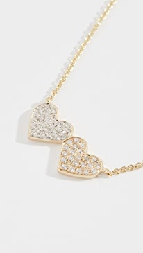 Sydney Evan - 14k Medium Double Heart Necklace