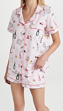 BedHead Pajamas - Let's Do Brunch Shorty PJ Set