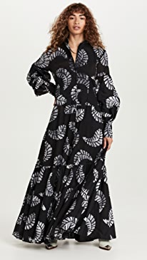 Studio 189 - Small Leaf Hand-Batik Maxi Dress