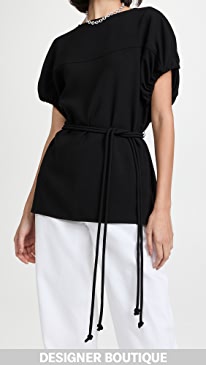 Proenza Schouler - Matte Crepe Rounded Sleeve Top