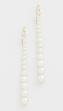 Mizuki - 14k Short Graduated Pearl Drop Earrings