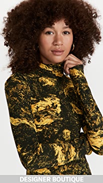 Proenza Schouler - Swirl Print Jersey Turtleneck Top