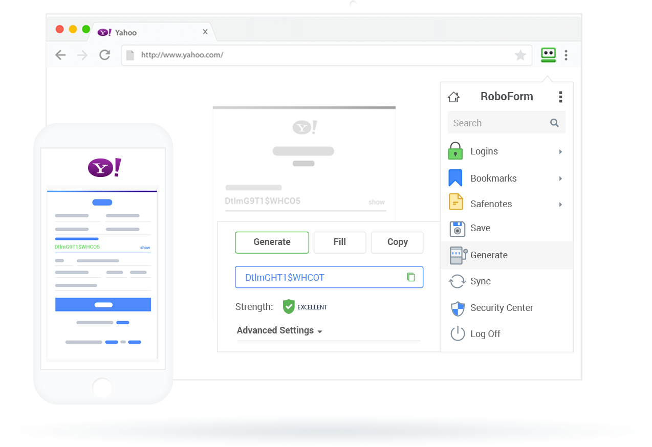 Showing RoboForm Generating Stronger Passwords