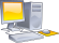 Desktop computer clipart - Yellow theme.svg