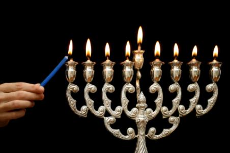 Lighting the Menorah