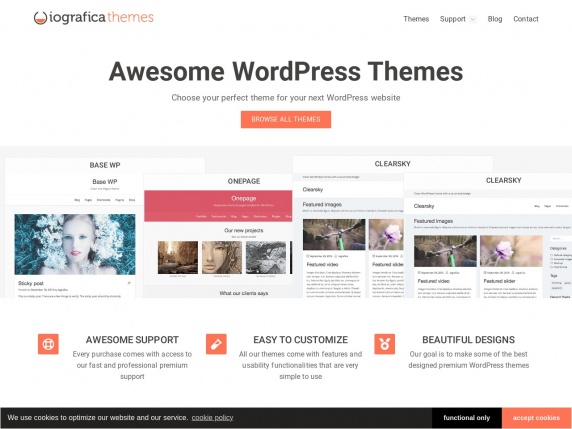 Iografica Themes homepage