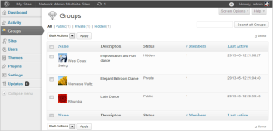 Groups Network-Multisite Admin Dashboard. Click on image to enlarge.