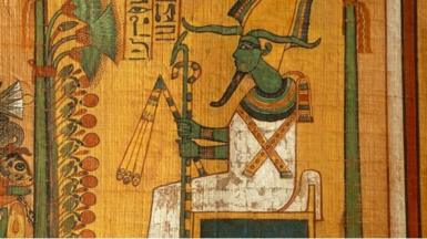 Ancient Egyptian depiction of god of agriculture Osiris