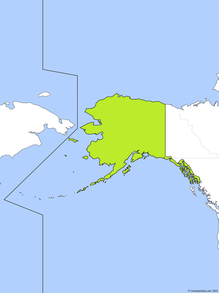 Time zone map of AKST