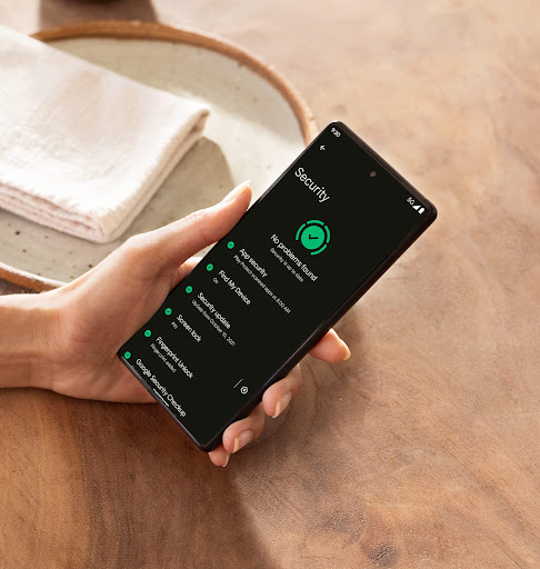 A close-up image of Google Pixel’s security interface.
