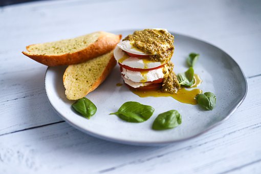 Mozzarella, Salad, Healthy, Basil, Food