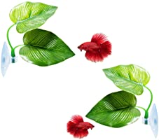 Cousduobe Betta Fish Leaf Pad - Improves Betta's Health by Simulating The Natural Habitat（ Double Leaf Design, one Big...