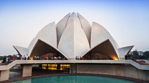 Lotus Temple, Bahai house of worship in New Delhi, India.