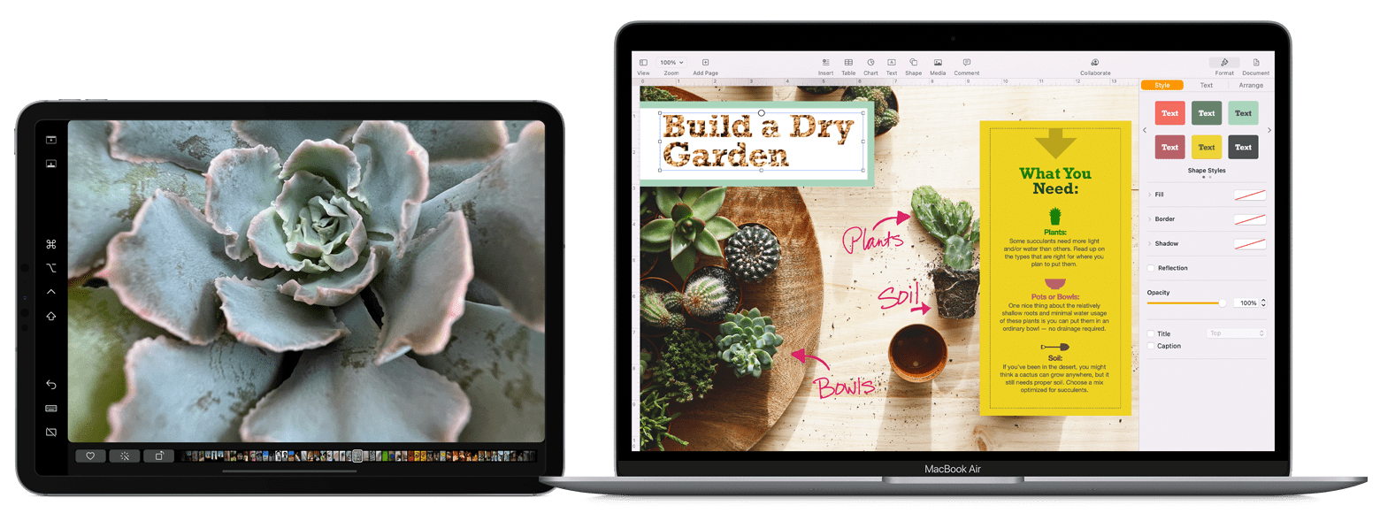 iPad next to Macbook using Sidecar