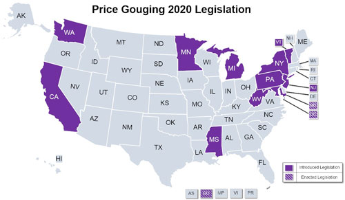 Price gouging map
