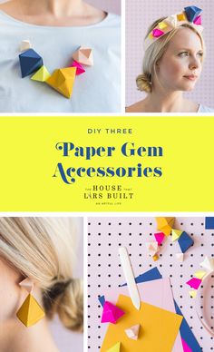 Such a fun and cute DIY project! Make these paper gem accessories for a fun summer craft! These would be perfect for a summertime craft with the family #summercraft #papercraft #summerproject #paperart #paperdiy #kidsdiy #diynecklace #diyearrings Summer Crafts, Diy And Crafts, Arts And Crafts, Diy Paper, Paper Art, Paper Crafts, Origami, Cute Diy Projects, Project List