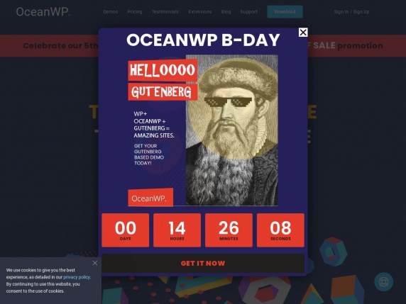 Αρχική σελίδα του OceanWP