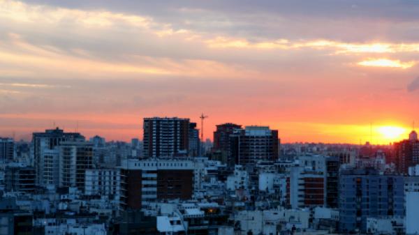 Sunset in Buenos Aires, Argentina.