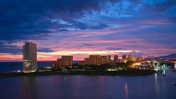 Beautiful sunset in Puerto Vallarta, Mexico