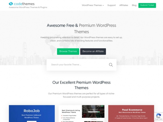 Code Themes homepage