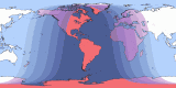 Map of Apr 13, 1949 eclipse viewability