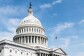 An image of the United States Capitol Building, home of Congress. There is a blue sky behind the building and an American flag flying on its roof.