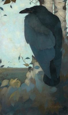 art-and-fury:  Raven on Birch Tree - Jan Mankes The Raven, Raven Art, Crow Art, Bird Art, Art Et Illustration, Illustrations, Crows Ravens, Art Japonais, Dutch Painters