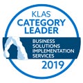 2019 KLAS Category Leader Business Solutions Implementation Services ROI