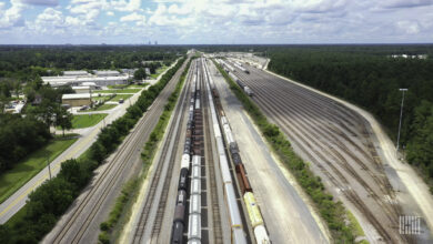 A photograph of a rail yard.