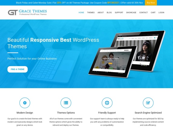 Grace Themes homepage