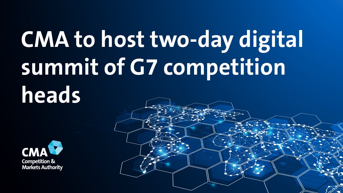 Text graphic reads: CMA to host two-day digital summit of G7 competition heads.