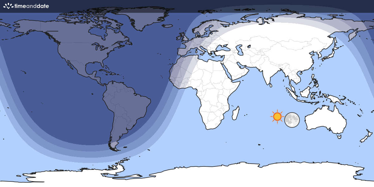 Map showing day and night parts of the world