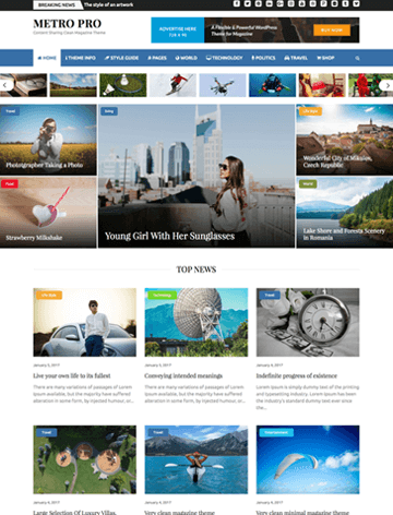 Metro Magazine Pro WordPress theme