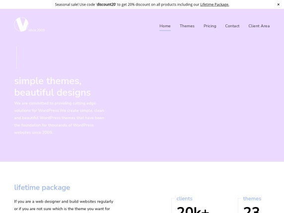 ViVA Themes homepage