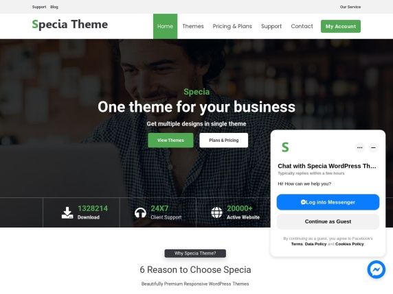 Specia Theme homepage