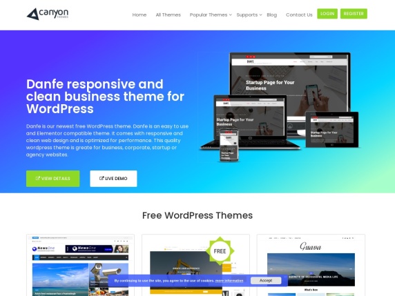 Canyon Themes homepage