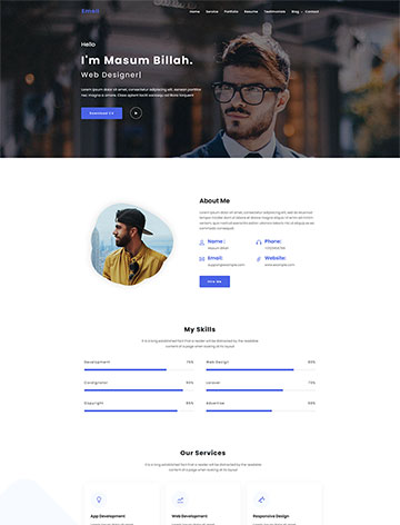 Emeli – Personal Resume and Portfolio WordPress Theme - 