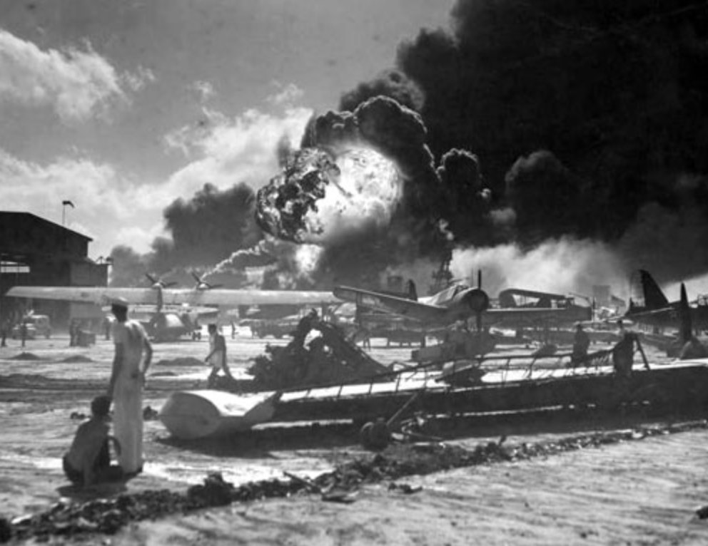 Two-thirds of the USA's airfield fleet at Pearl Harbor was incapacitated by Japan's surprise attack on December 7, 1941.