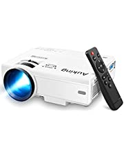 AuKing Mini Projector 2021 Upgraded Portable Video-Projector,55000 Hours Multimedia Home Theater Movie Projector,Compatible with Full HD 1080P HDMI,VGA,USB,AV,Laptop,Smartphone