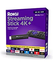 Roku Streaming Stick 4K+ (2021) Streaming Device 4K/HDR/Dolby Vision with Roku Voice Remote Pro, Black