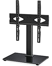 MOUNT PRO Universal TV Stand Base, Table Top TV Mount Stand Fits 37 to 55 inch LCD LED Flat Screen TVs, Height Adjustable TV Stand with Tempered Glass Base & Wire Management, VESA 400x400, up to 88lbs