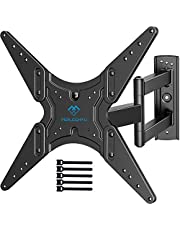 PERLESMITH TV Wall Mount for Most 26-55 Inch Flat Curved TVs with Swivels, Tilts & Extends 18.5 Inch - Wall Mount TV Bracket VESA 400x400 Fits LED, LCD, OLED, 4K TVs Up to 88 lbs, Black (PSMFK1)