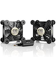 AC Infinity MULTIFAN S5, Quiet Dual 80mm USB Fan, UL-Certified for Receiver DVR Playstation Xbox Computer Cabinet Cooling