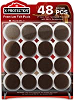 Felt Furniture Pads X-PROTECTOR - 48 Premium Felt Pads Floor Protector - Chair Felts Pads for Furniture Feet Wood Floors...