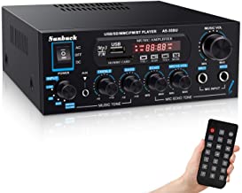 Wireless Bluetooth Audio Amplifiers, Sunbuck 200W Power Home Stereo Amplifier Receiver, with USB, SD Card, FM Radio, Remot...