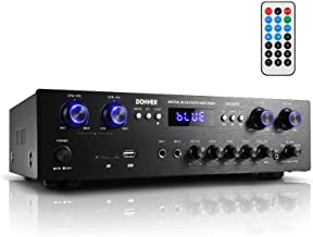 Donner Bluetooth 5.0 Stereo Audio Amplifier Receiver, 4 Channel, 440W Peak Power Home Theater Stereo Receiver USB, SD,FM, ...