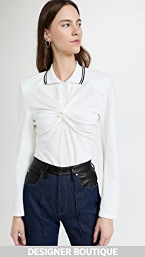 pushBUTTON - White Tie Front Polo