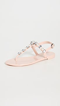 Stuart Weitzman - Goldie Crystal Jelly Sandals