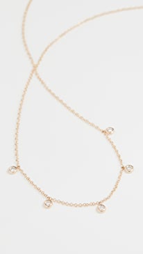 EF Collection - 14k 5 Diamond Bezel Choker Necklace