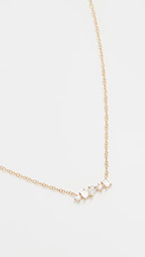 EF Collection - Multi Faceted Diamond Mini Bar Necklace
